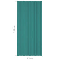 Pannelli da Tetto 12 pz in Acciaio Zincato Verdi 100x45 cm