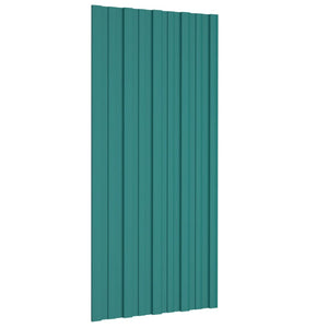 Pannelli da Tetto 36 pz in Acciaio Zincato Verde 100x45 cm