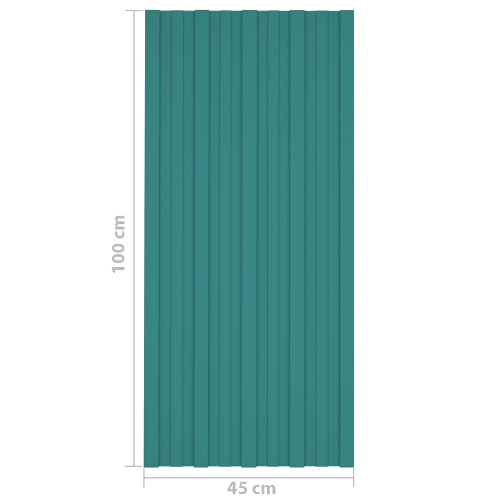 Pannelli da Tetto 36 pz in Acciaio Zincato Verde 100x45 cm