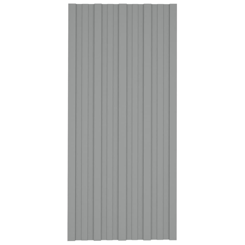 Pannelli da Tetto 36 pz in Acciaio Zincato Grigio 100x45 cm