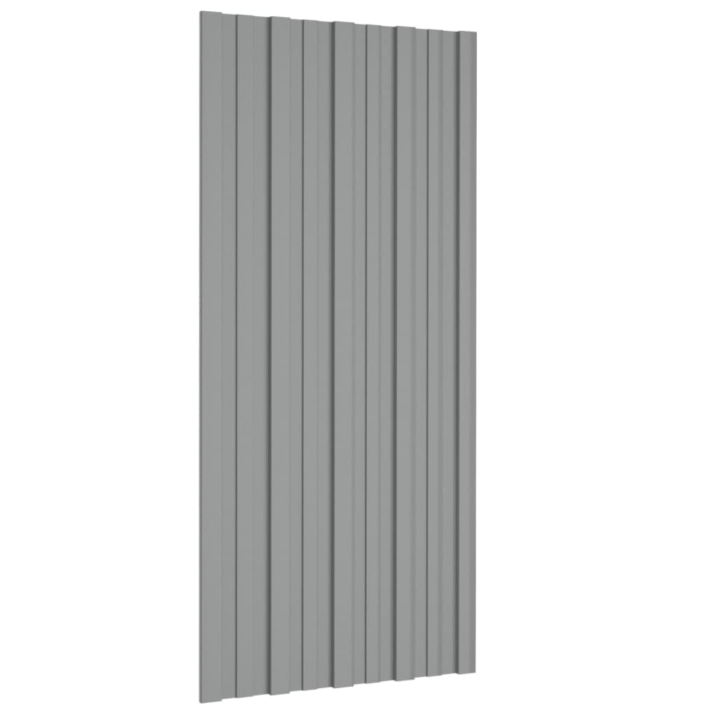 Pannelli da Tetto 36 pz in Acciaio Zincato Grigio 100x45 cm 317214