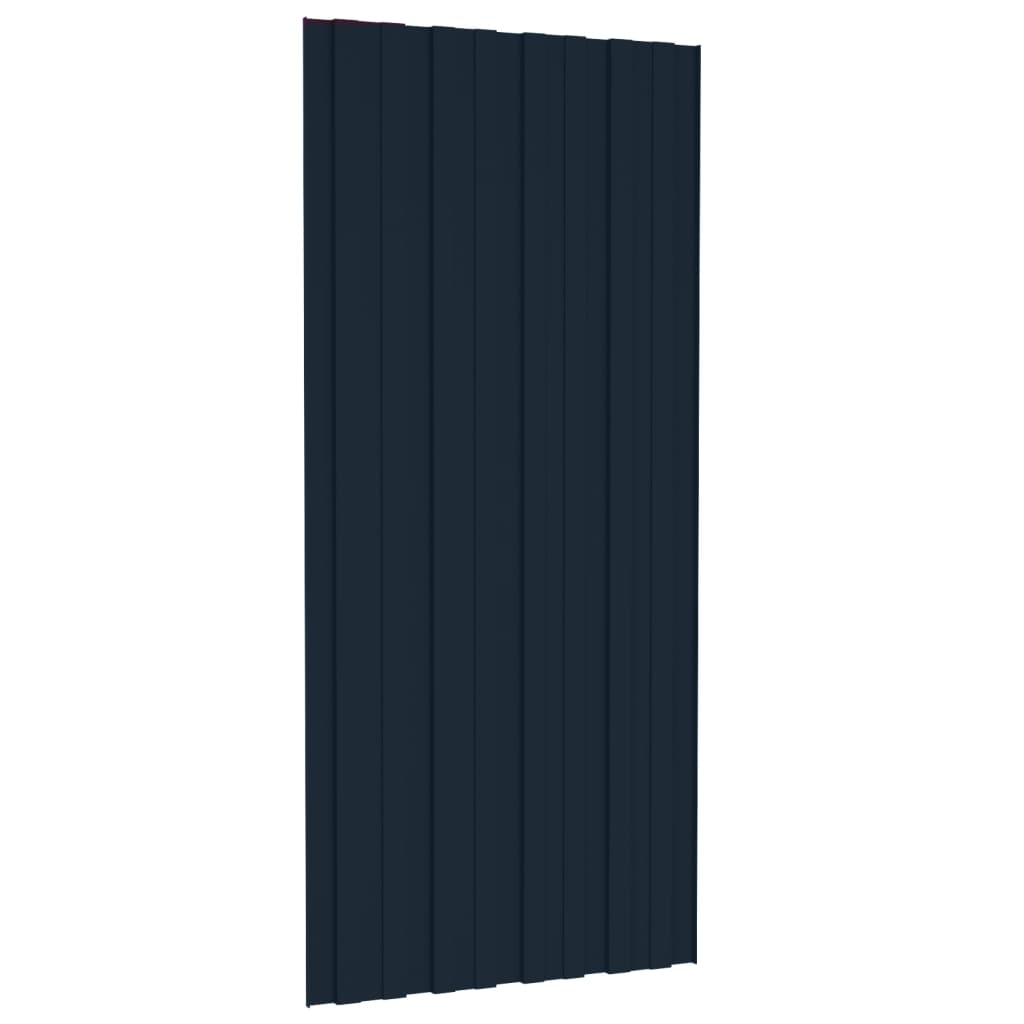 Pannelli da Tetto 12 pz in Acciaio Zincato Antracite 100x45 cm 317215