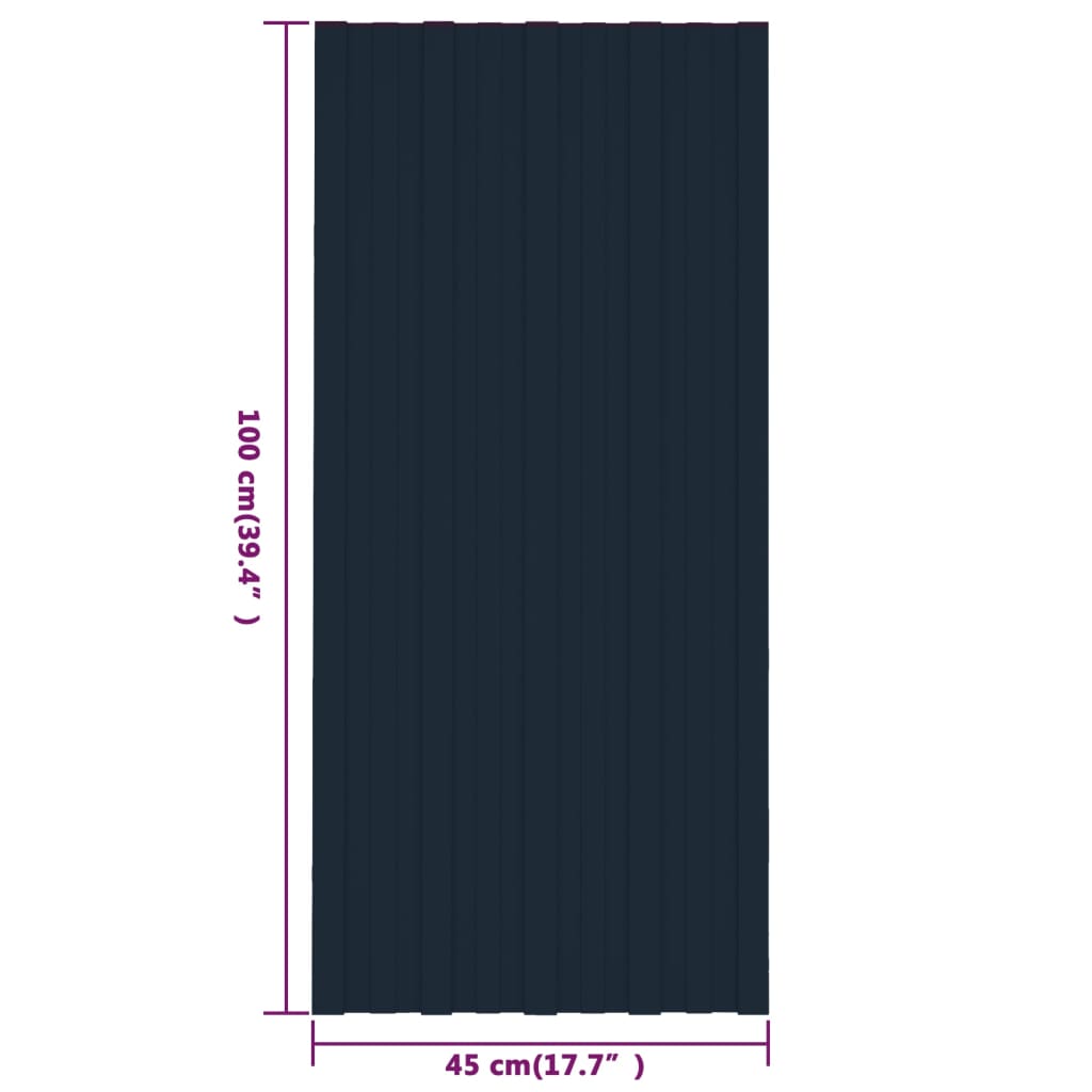 Pannelli da Tetto 12 pz in Acciaio Zincato Antracite 100x45 cm 317215