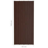 Pannelli da Tetto 12 pz in Acciaio Zincato Marrone 100x45 cm 317217