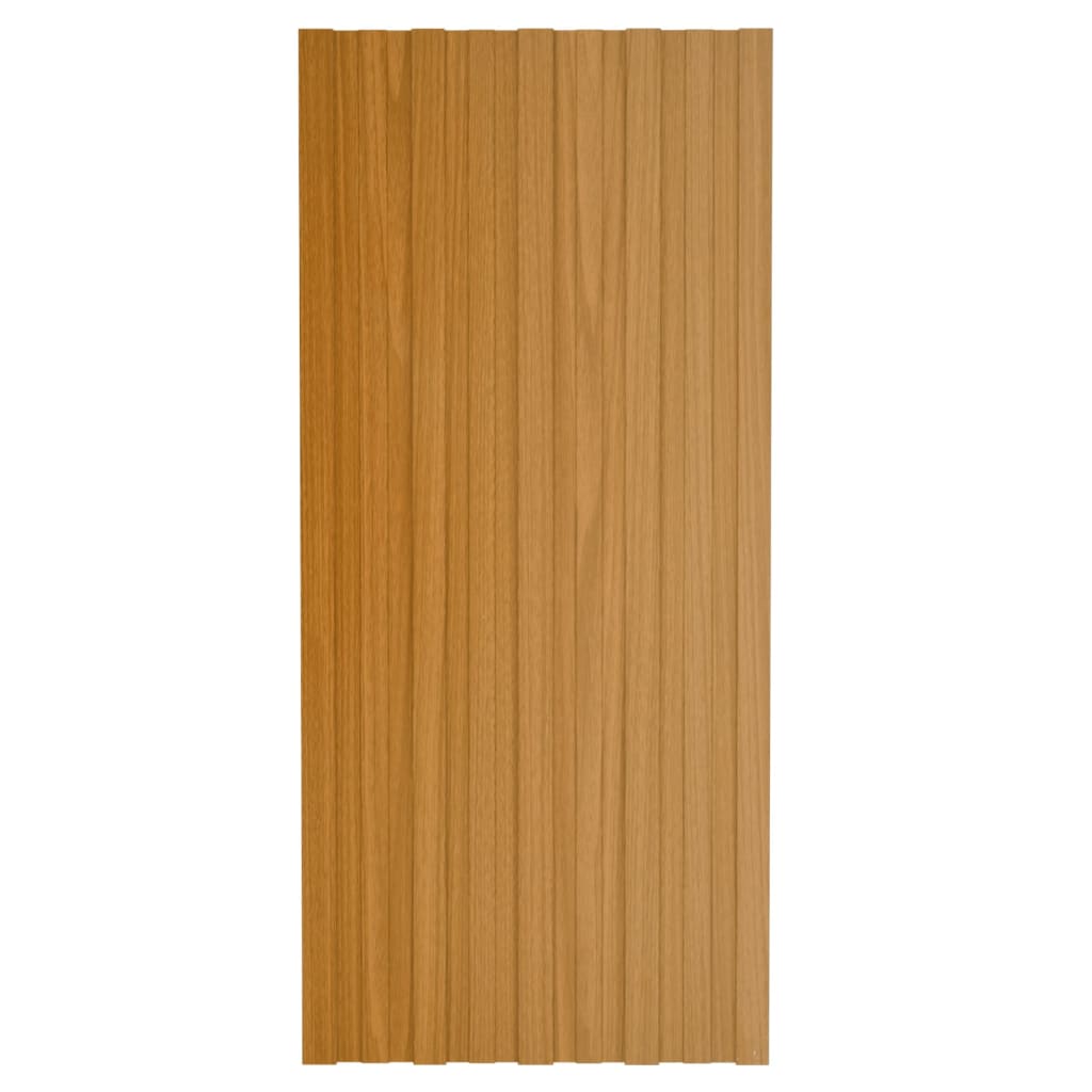 Pannelli da Tetto 12 pz Acciaio Zincato Legno Chiaro 100x45 cm