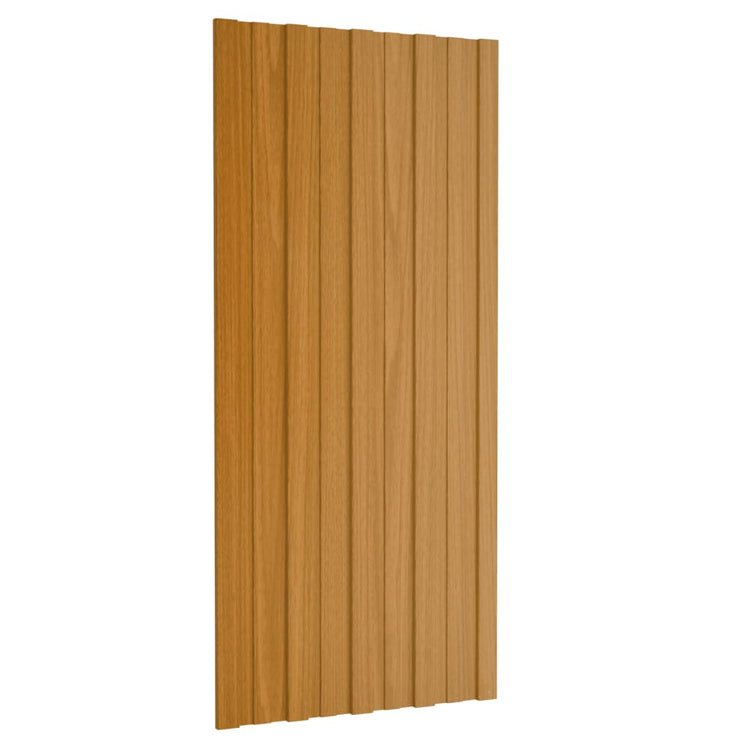 Pannelli da Tetto 36 pz Acciaio Zincato Legno Chiaro 100x45 cm 317220