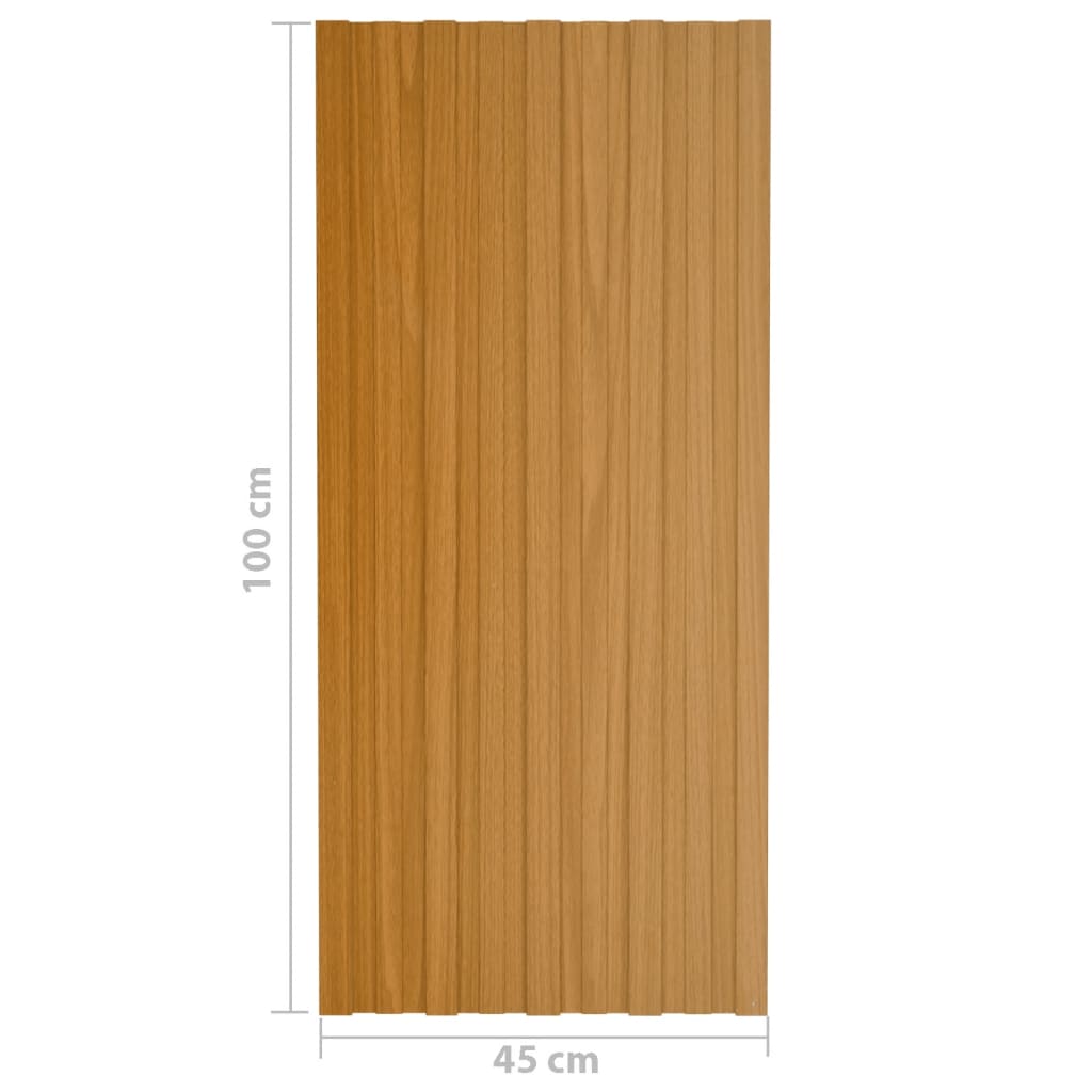 Pannelli da Tetto 36 pz Acciaio Zincato Legno Chiaro 100x45 cm 317220