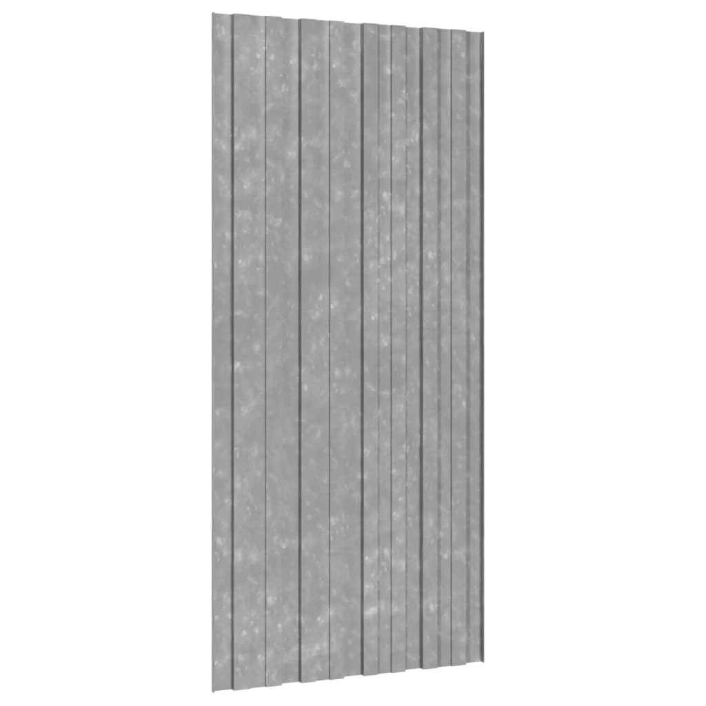 Pannelli da Tetto 12 pz in Acciaio Zincato Argento 100x45 cm 317221