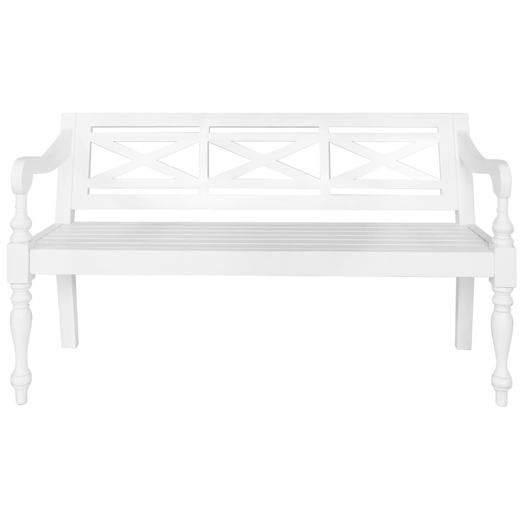 Panca Batavia 123 cm in Legno Massello di Mogano Bianco cod mxl 51739