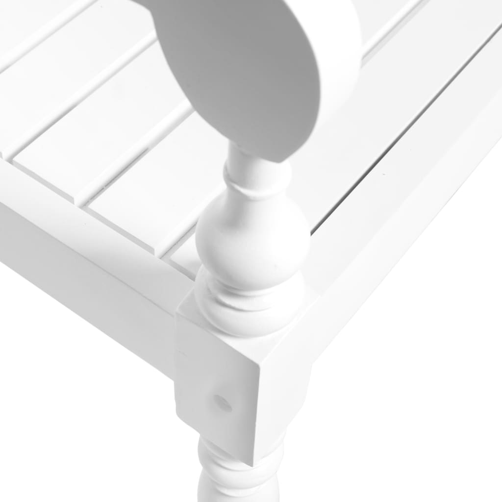 Panca Batavia 123 cm in Legno Massello di Mogano Bianco 337077