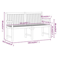 Panca da Giardino 150 cm in Legno Massello di Acacia cod mxl 45916