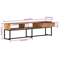 Mobile Porta TV 160x30x45 cm in Legno Massello di Acacia  cod mxl 24091