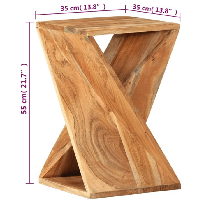 Tavolino 35x35x55 cm in Legno Massello di Acacia cod mxl 8718