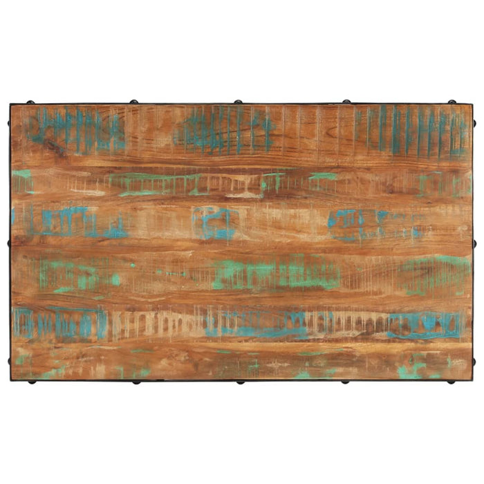 Tavolino Salotto e Ruote 100x60x26cm Legno Massello di Recupero cod mxl 23330