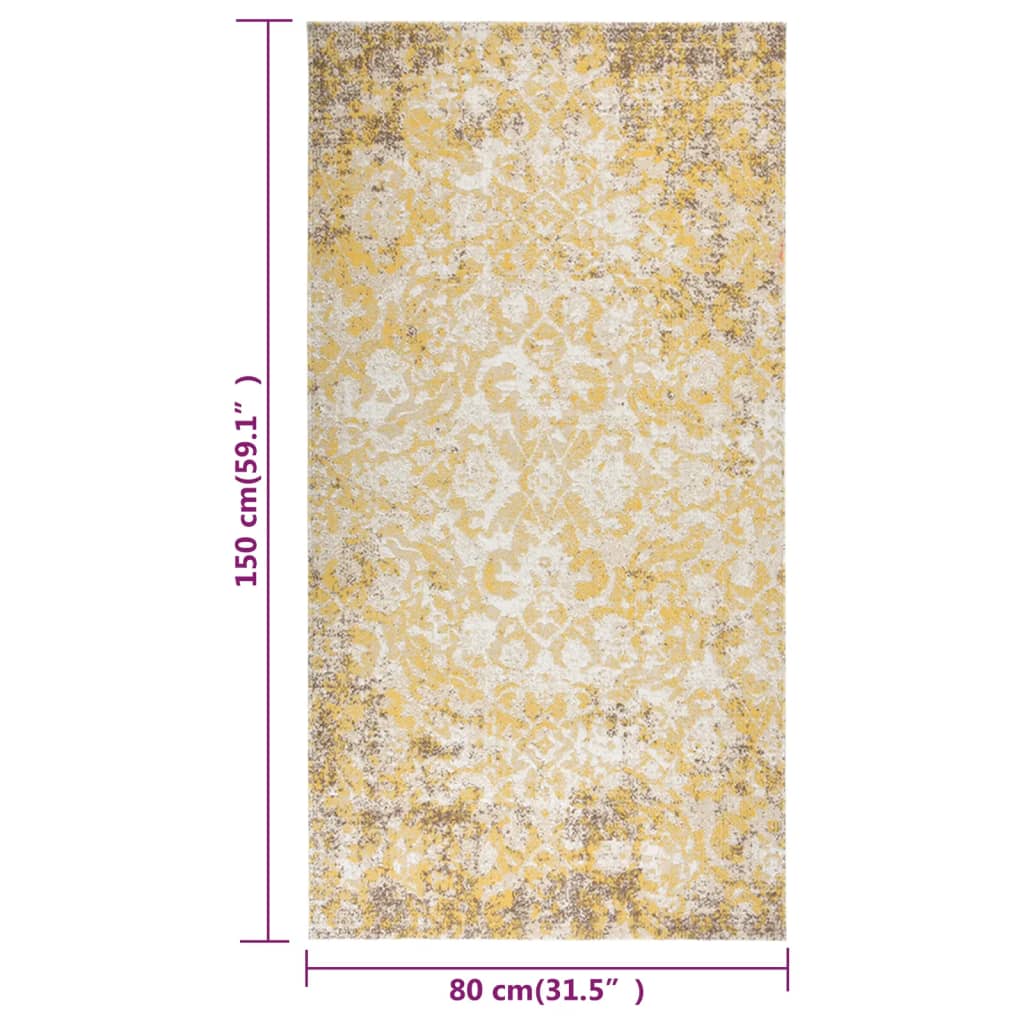 Tappeto da Esterni a Tessitura Piatta 80x150 cm Giallo  cod mxl 66025