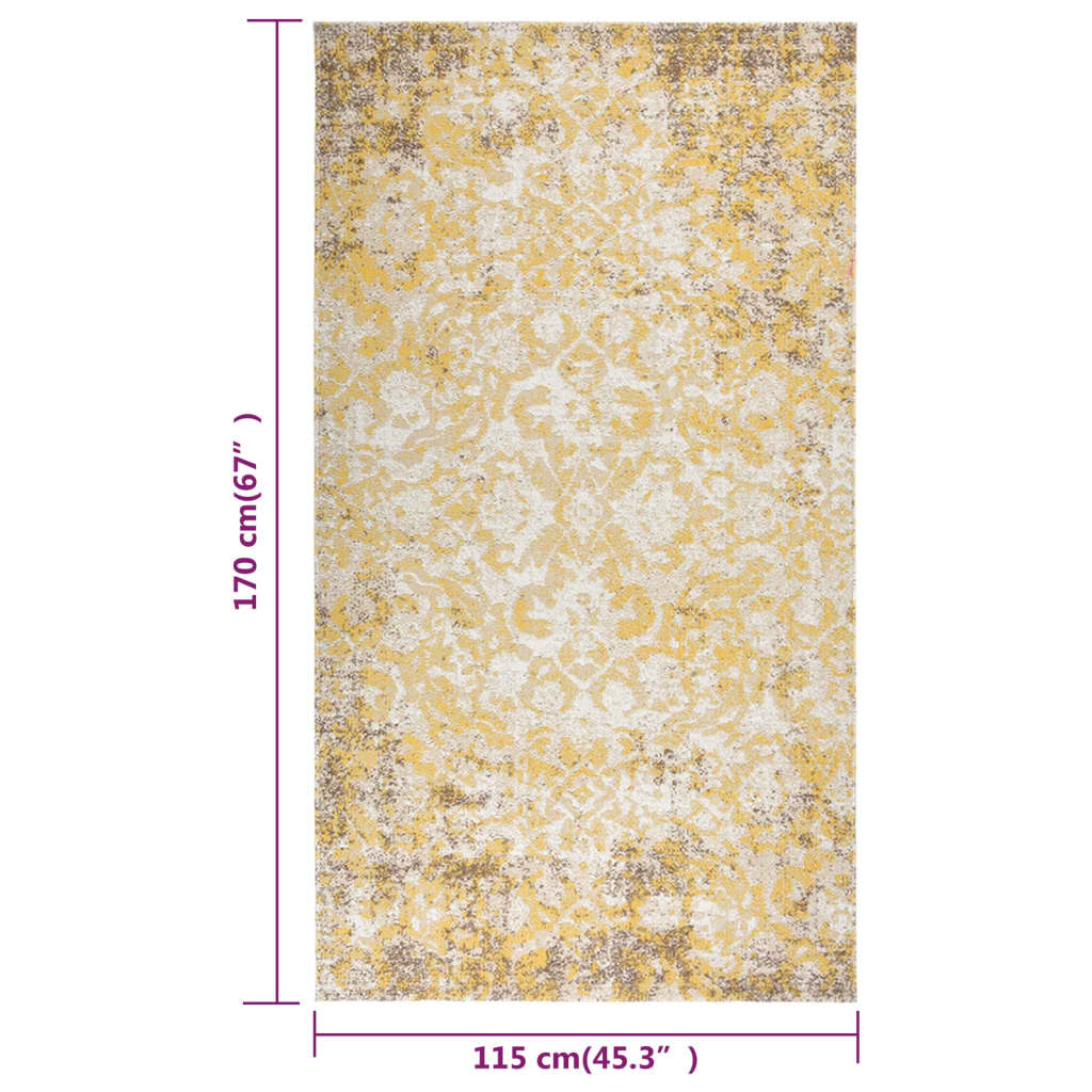 Tappeto da Esterni a Tessitura Piatta 115x170 cm Giallo 317044