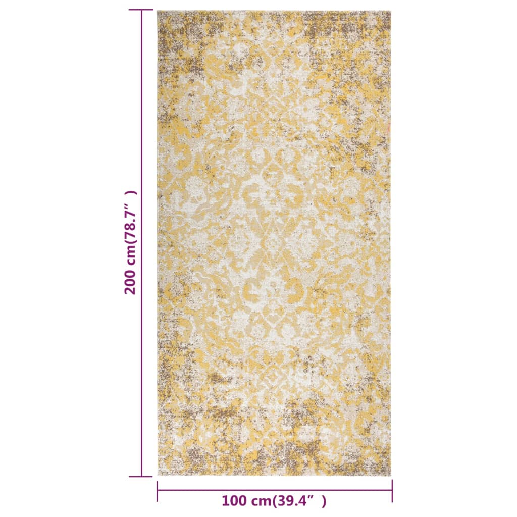 Tappeto da Esterni a Tessitura Piatta 100x200 cm Giallo  cod mxl 62483