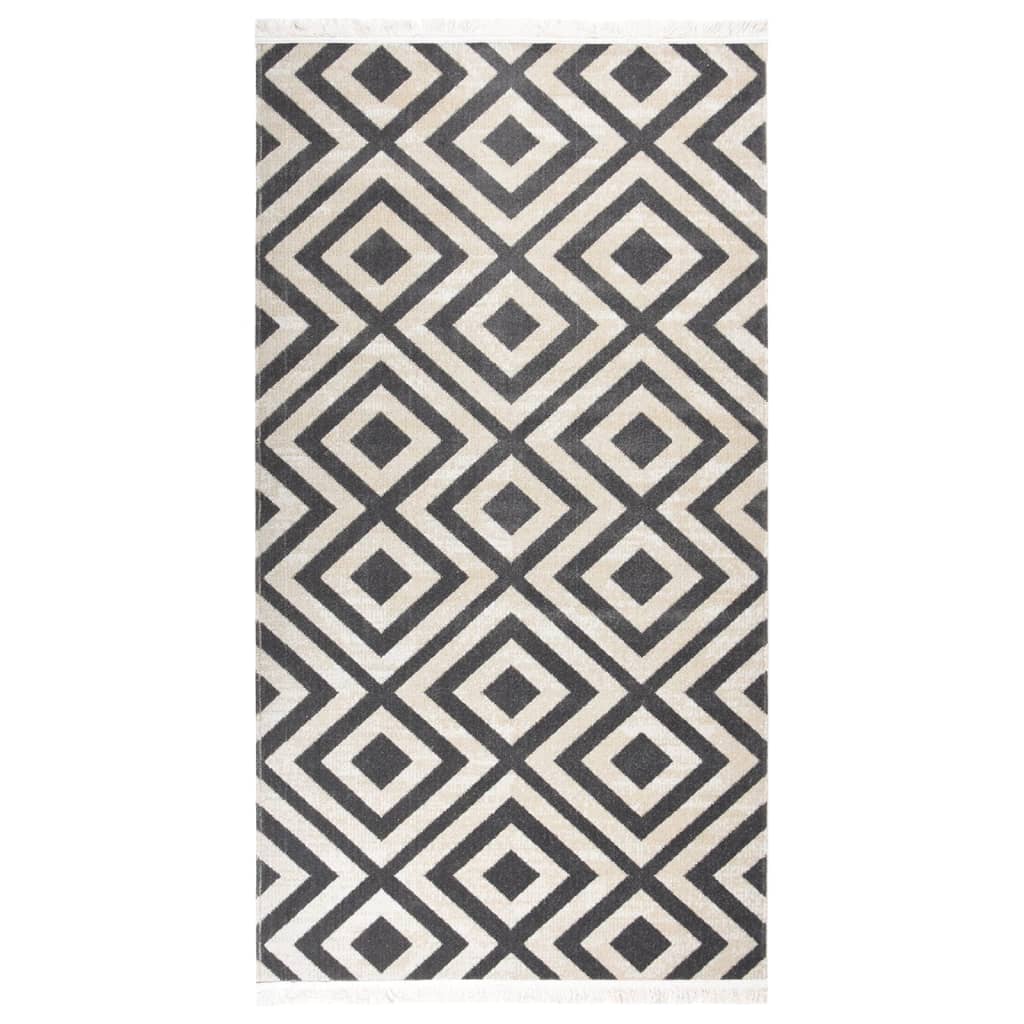 Tappeto da Esterni Tessitura Piatta 80x150 cm Nero Beige Chiaro 317070