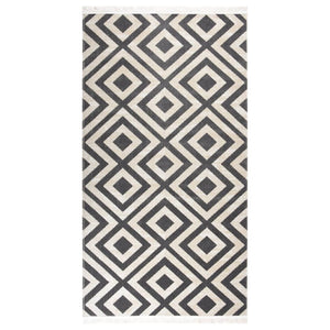 Tappeto da Esterni Tessitura Piatta 80x150 cm Nero Beige Chiaro 317070