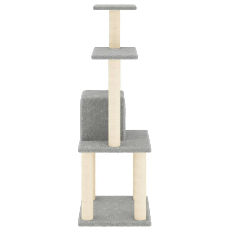 Albero per Gatti con Tiragraffi in Sisal Grigio Chiaro 105 cm