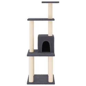 Albero per Gatti con Tiragraffi in Sisal Grigio Scuro 105 cm 171468