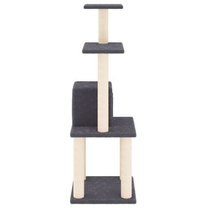 Albero per Gatti con Tiragraffi in Sisal Grigio Scuro 105 cm 171468