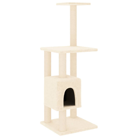 Albero per Gatti con Tiragraffi in Sisal Crema 104 cm 171469