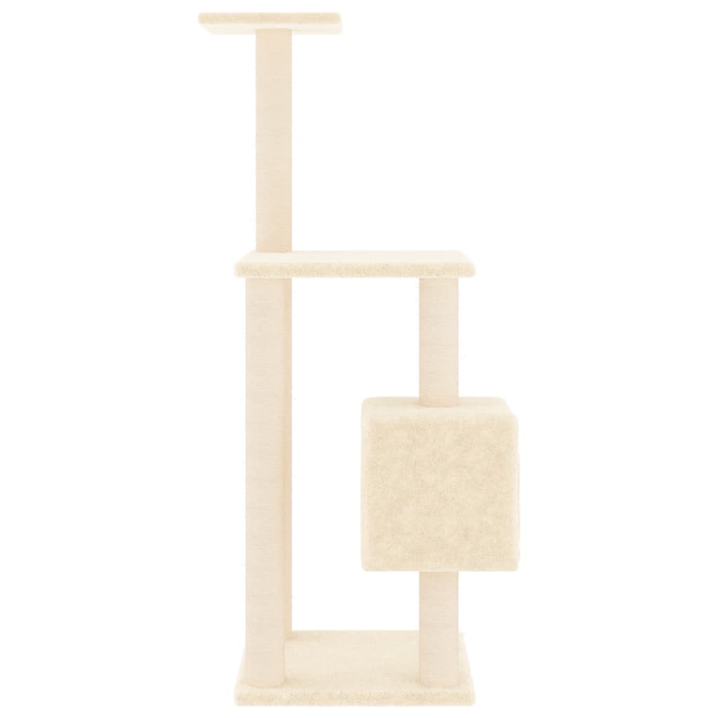 Albero per Gatti con Tiragraffi in Sisal Crema 104 cm 171469