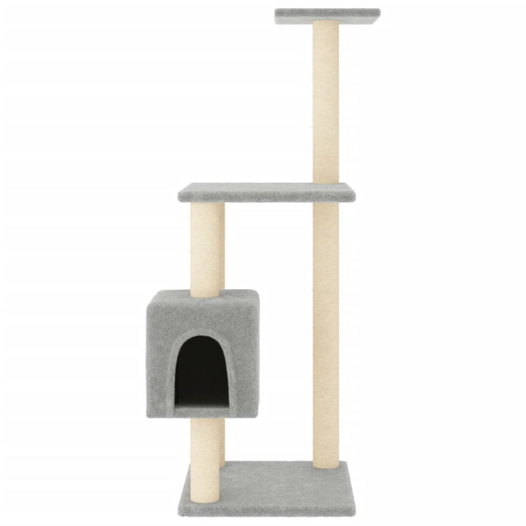 Albero per Gatti con Tiragraffi in Sisal Grigio Chiaro 104 cm 171470