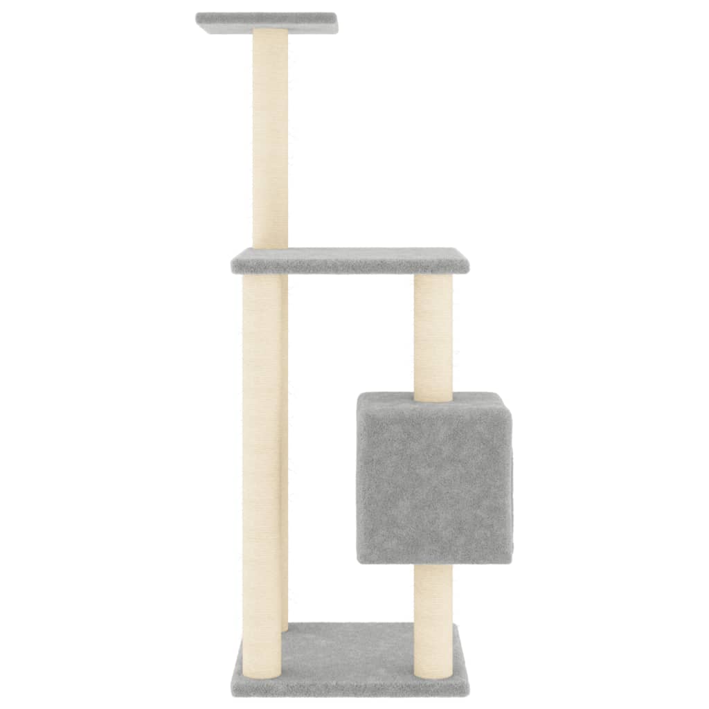 Albero per Gatti con Tiragraffi in Sisal Grigio Chiaro 104 cm 171470