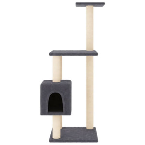 Albero per Gatti con Tiragraffi in Sisal Grigio Scuro 104 cm 171471