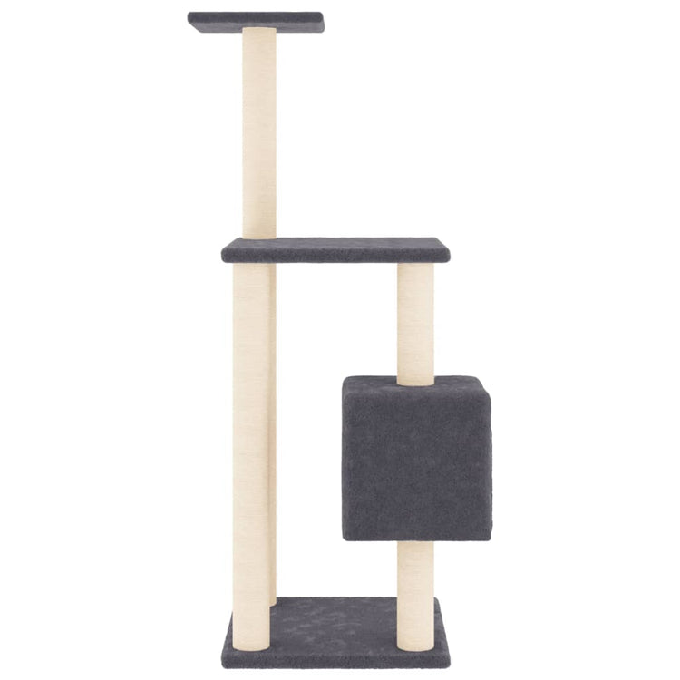 Albero per Gatti con Tiragraffi in Sisal Grigio Scuro 104 cm