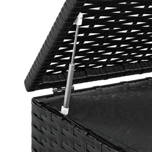 Contenitore Cuscini da Giardino Rattan PE 100x49x103,5 cm Nero 317223