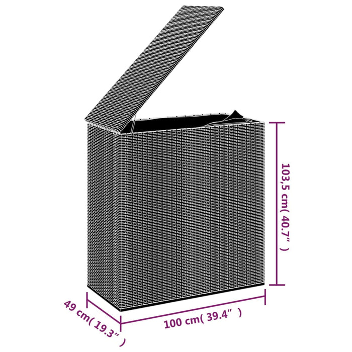 Contenitore da Giardino in Rattan PE 100x49x103,5 cm Marrone cod mxl 65151