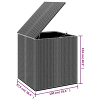 Contenitore da Giardino in Rattan PE 100x97,5x104 cm Marrone 317227