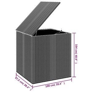 Contenitore da Giardino in Rattan PE 100x97,5x104 cm Marrone 317227