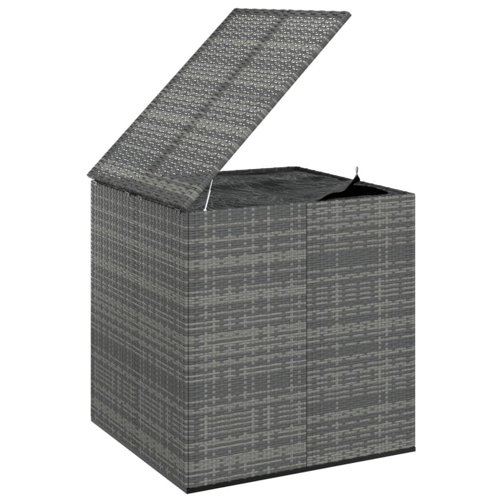 Contenitore da Giardino in Rattan PE 100x97,5x104 cm Grigio cod mxl 57988