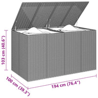 Contenitore da Giardino in Rattan PE 194x100x103 cm Marrone 317233