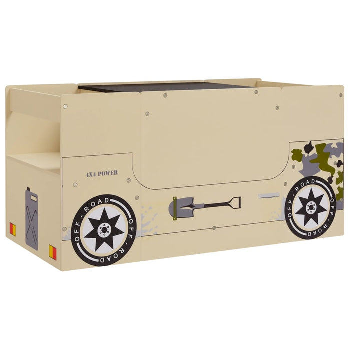 Set Tavolo e Sedia per Bambini 3 pz Auto Fuoristrada in MDF cod mxl 68051