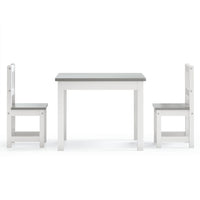 Set Tavolo e Sedie per Bambini 3 Pezzi Bianco e Grigio in MDF 10409