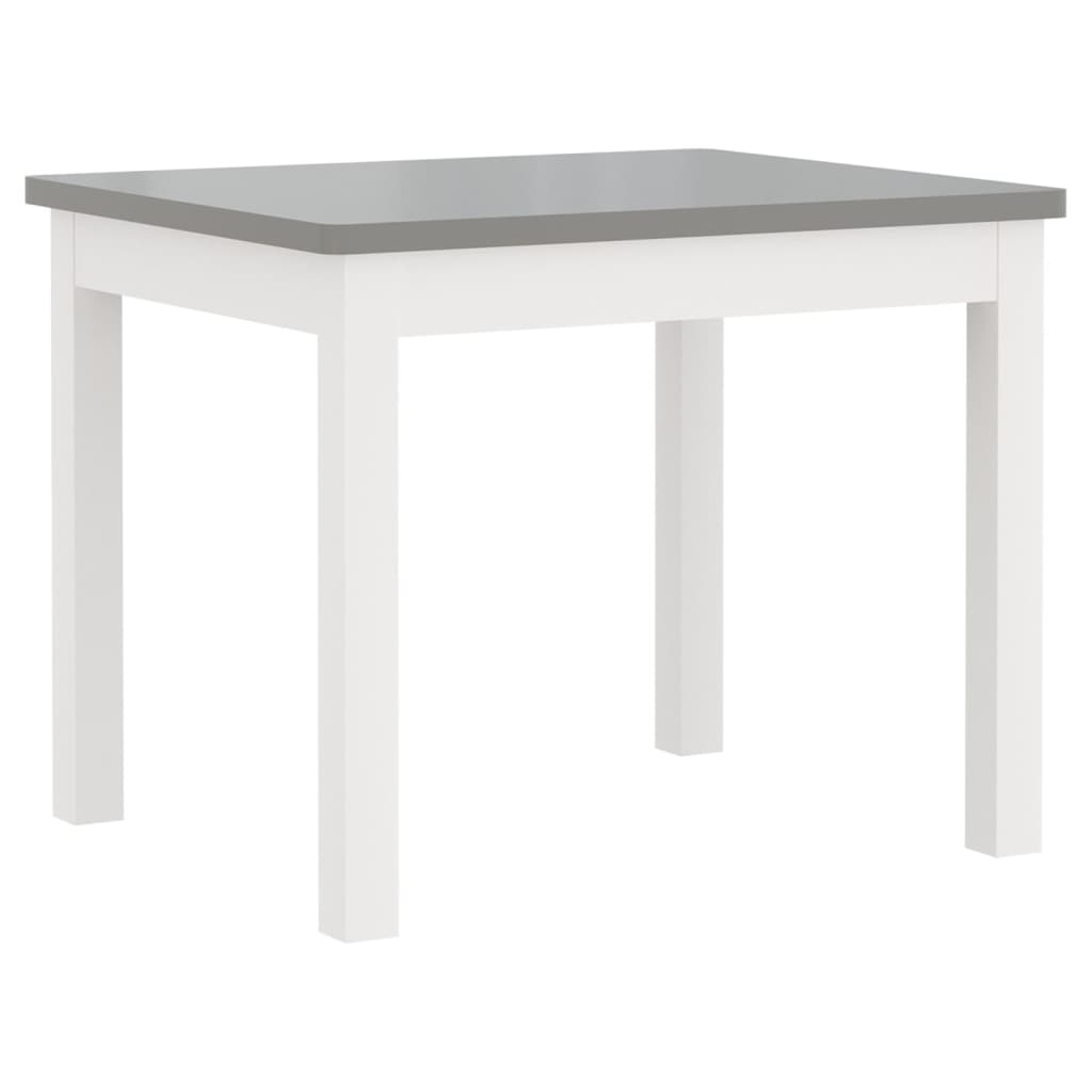 Set Tavolo e Sedie per Bambini 3 Pezzi Bianco e Grigio in MDF 10409