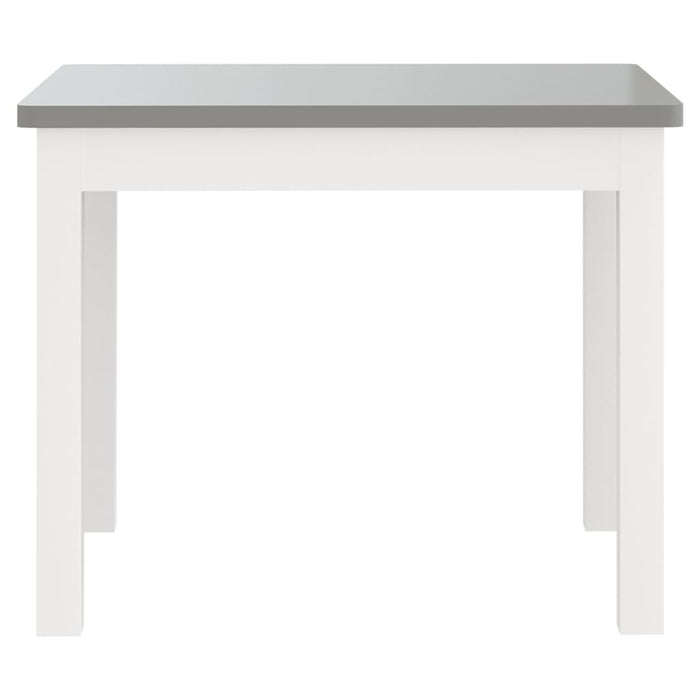 Set Tavolo e Sedie per Bambini 3 Pezzi Bianco e Grigio in MDF 10409