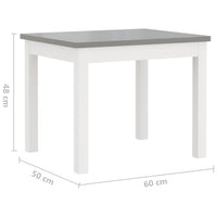 Set Tavolo e Sedie per Bambini 3 Pezzi Bianco e Grigio in MDF 10409