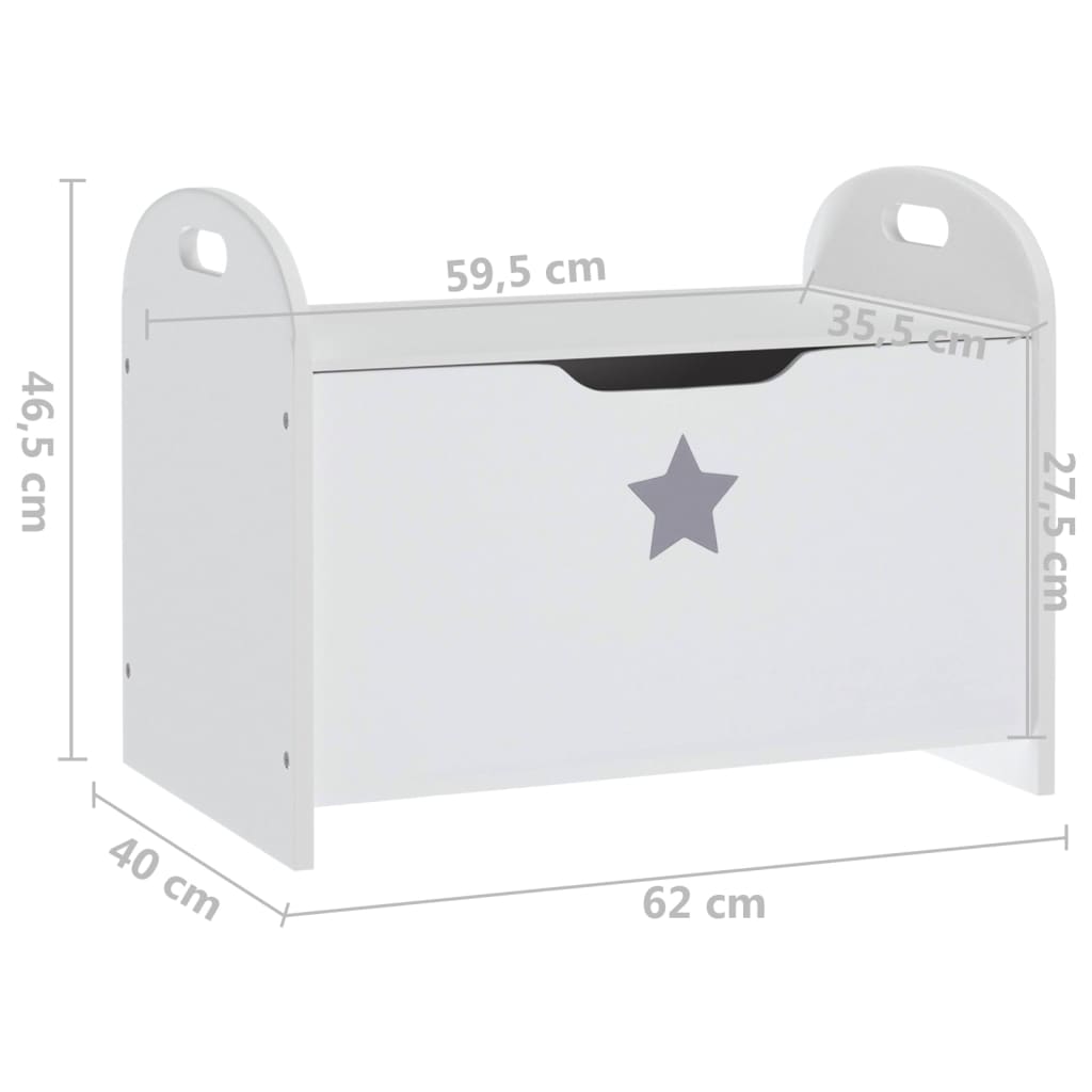 Cassapanca per Bambini Bianca 62x40x46,5 cm in MDF cod mxl 73692