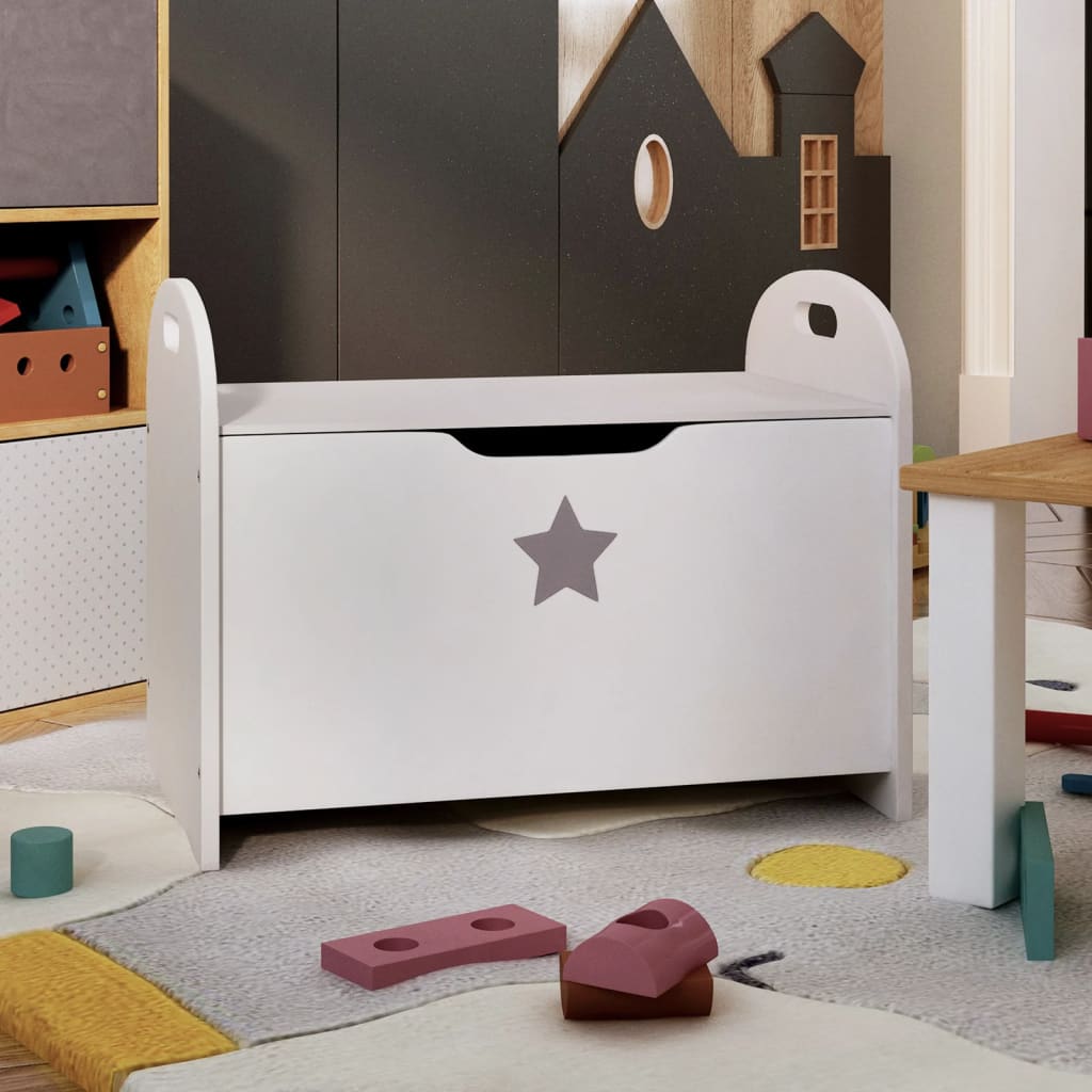 Cassapanca per Bambini Bianca 62x40x46,5 cm in MDF cod mxl 73692