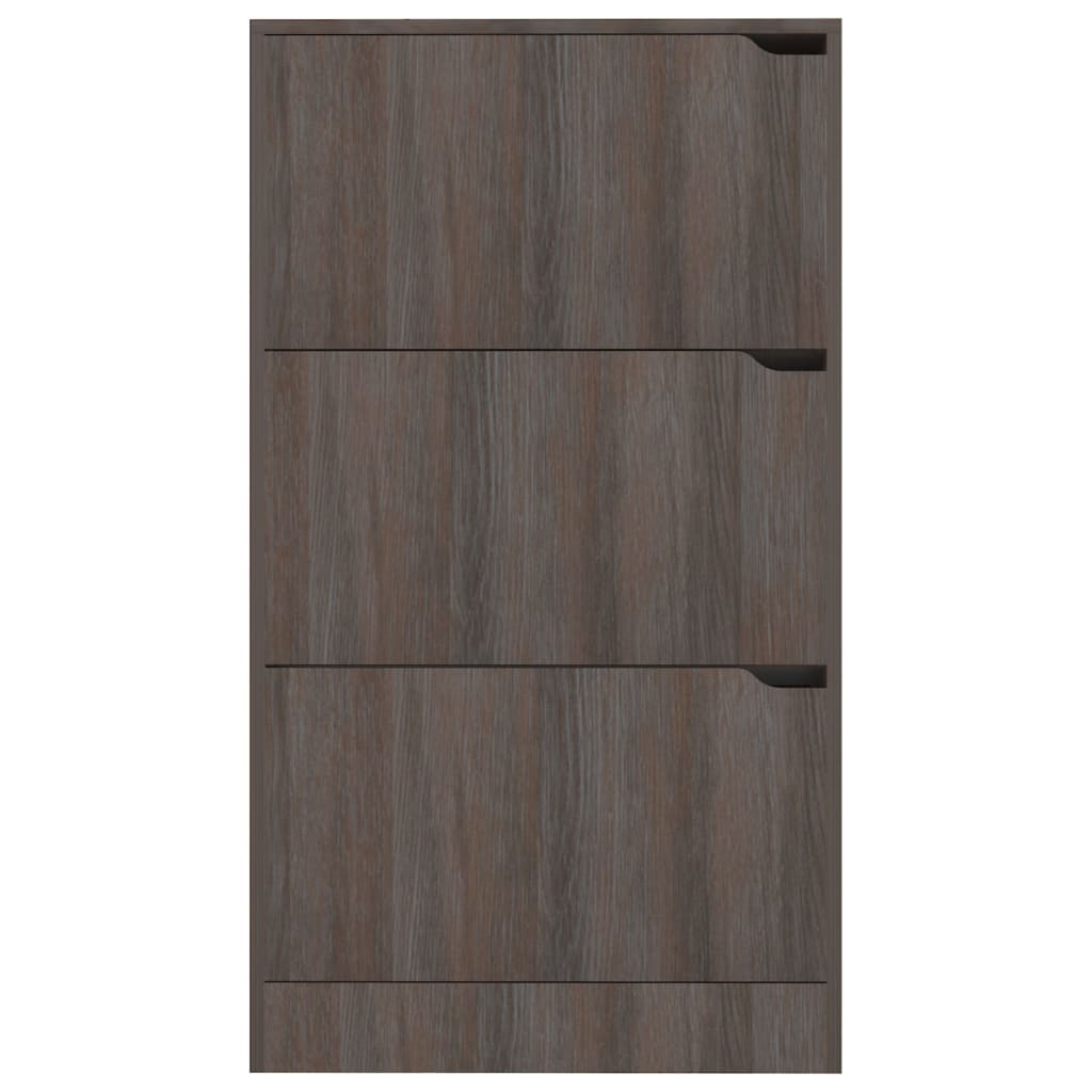 Scarpiera a 3 Ante Rovere Sonoma Grigio 59x24x105cm Truciolato 338128