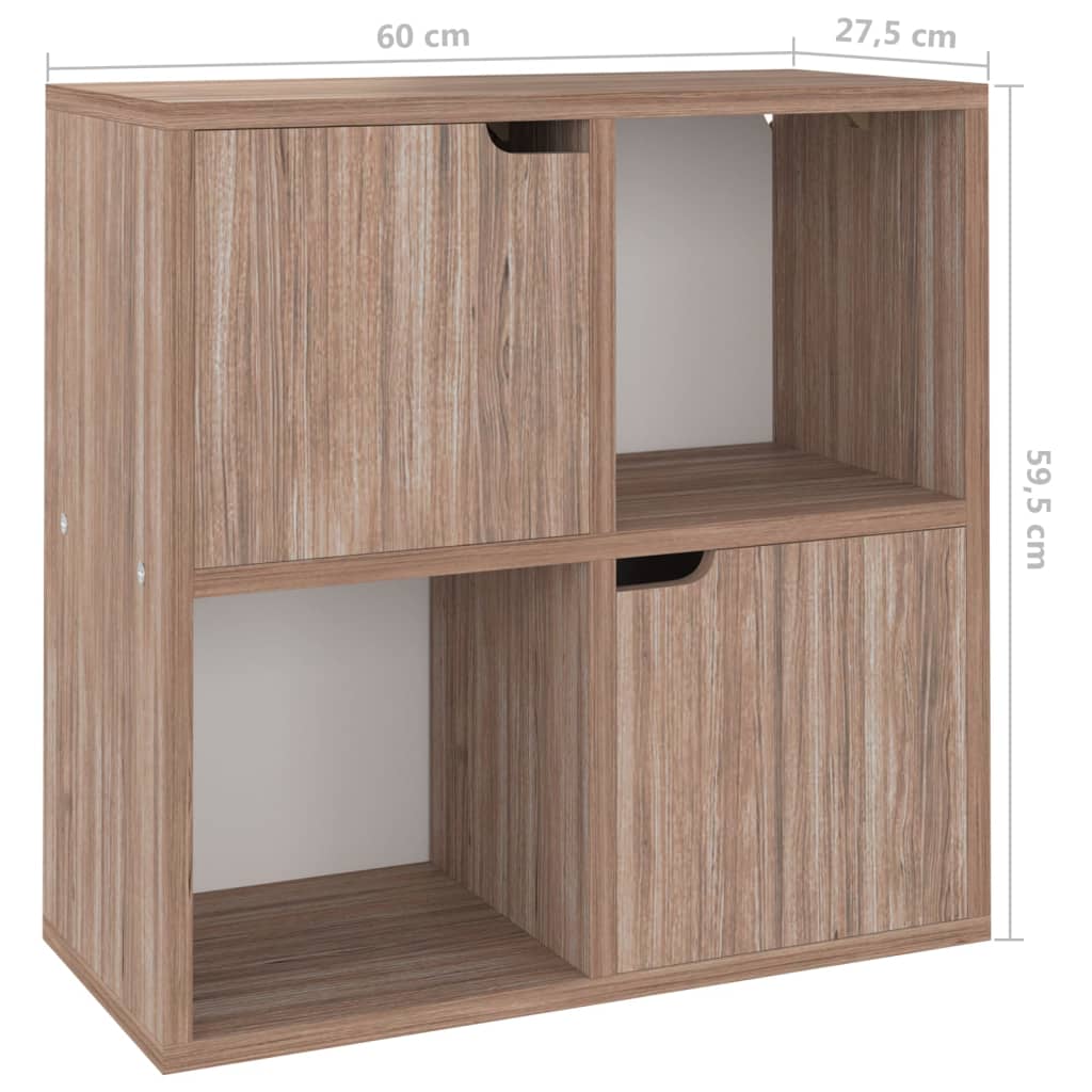 Libreria Grigia Sonoma 60x27,5x59,5 cm in Truciolato