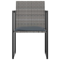 Set da Pranzo per Esterni 7 pz con Cuscini in Polyrattan Grigio 317185