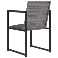 Set da Pranzo per Esterni 7 pz con Cuscini in Polyrattan Grigio 317185