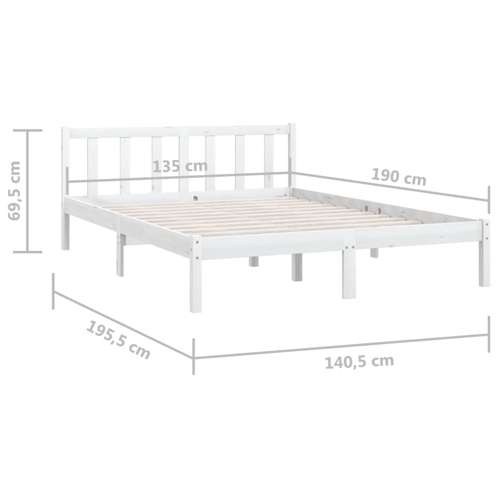 Giroletto Legno Massello Bianco 135x190 cm 4FT6 Double cod mxl 60102